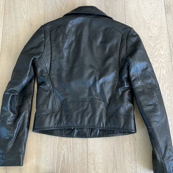 Rag & Bone moto cropped leather jacket